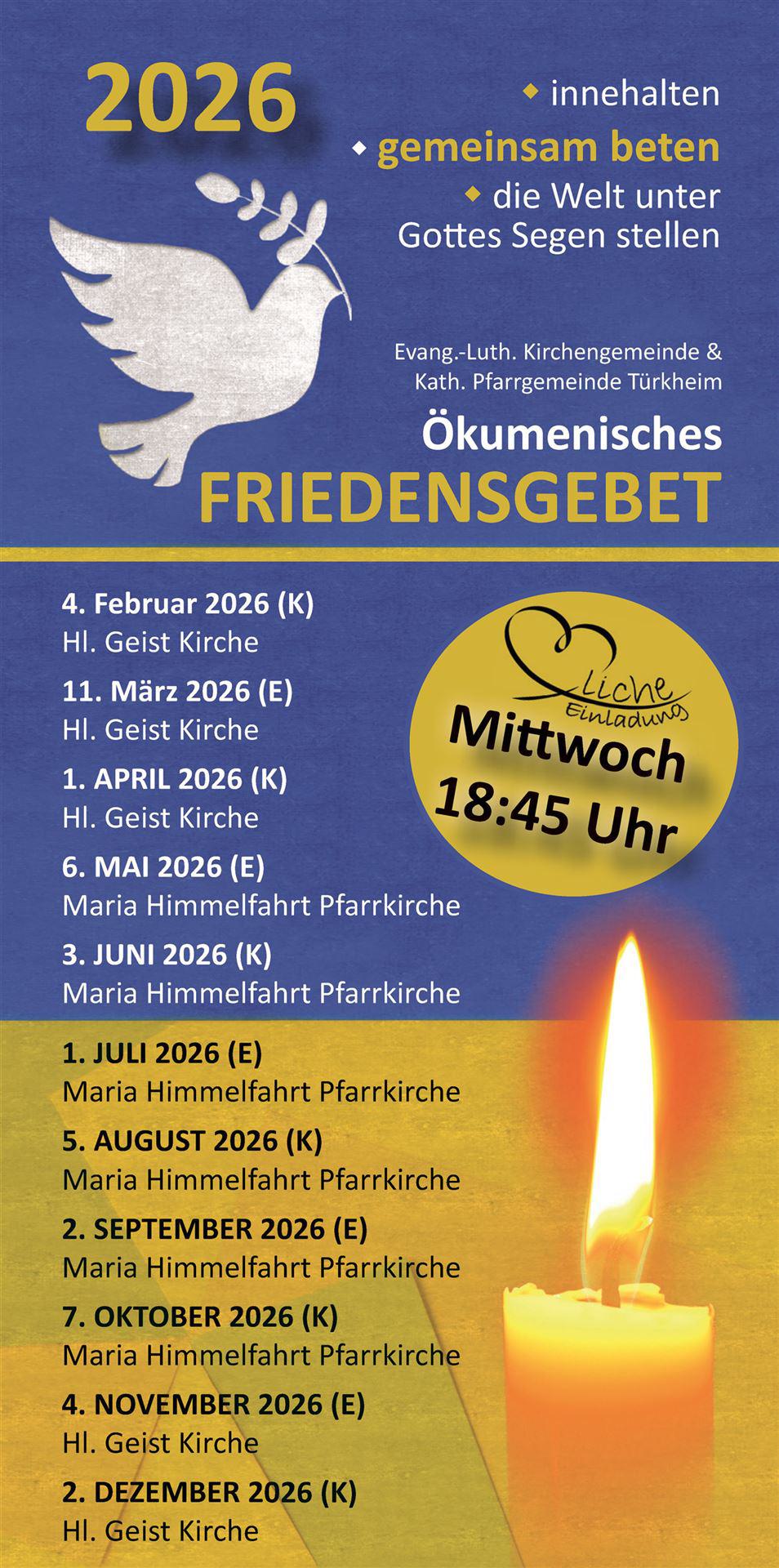 Friedensgebete 2026 Homepage